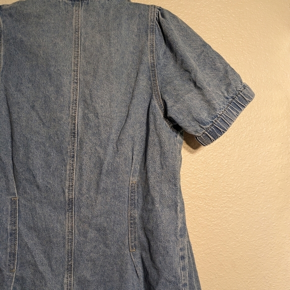 Denim Short Sleeve Button-Up Dress Pre-owned Size Small - Picture 11 of 15